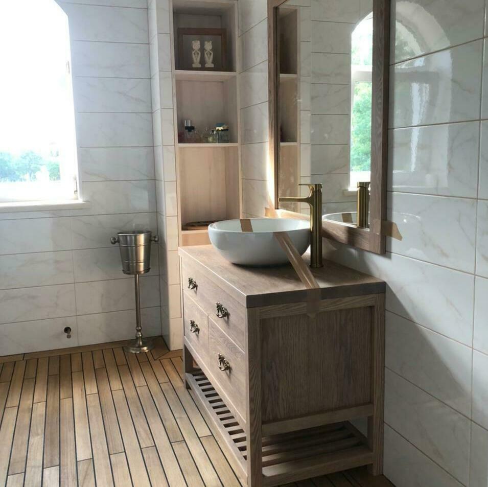 Мебель для ванной комнаты из массива дерева. Стиль прованс